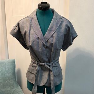 Banana Republic Black and White Patterned Blazer